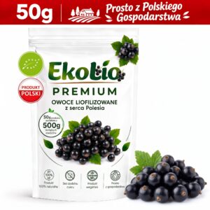 EkoLio Chrupiące Porzeczki Czarne Liofilizowane EKOLOGICZNE 100% Fit 50 g