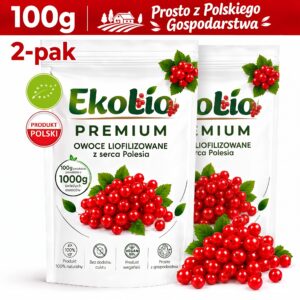 EkoLio Chrupiące Porzeczki Czerwone Liofilizowane 100% EKOLOGICZNE 100g