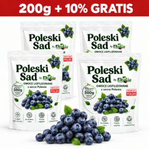 Poleski Sad Chrupiące Borówki Liofilizowane z Polskiego Gospodarstwa 220g