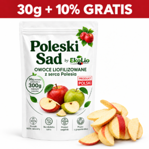Poleski Sad Chrupiące Ćwiartki Jabłka Liofilizowane 100% Naturalne 33g
