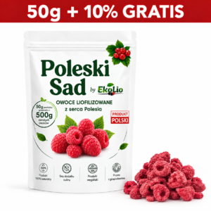 Poleski Sad Chrupiące Maliny Liofilizowane 100% Z Polskiego Gospodarstwa 55g
