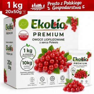 EkoLio Chrupiące Porzeczki Czerwone Liofilizowane EKOLOGICZNE Naturalne 1kg
