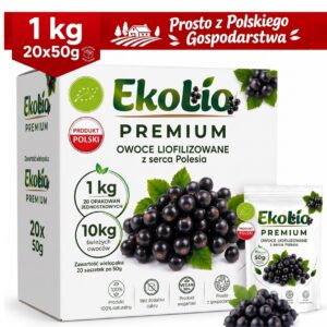 EkoLio Chrupiące Porzeczki Czarne Liofilizowane EKOLOGICZNE 100% Fit 1 kg